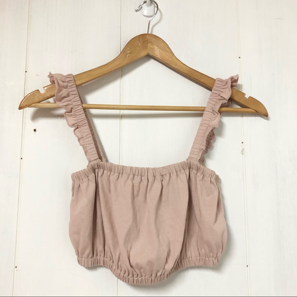 Aritzia Wilfred Pink Ruched Crop Top XXS